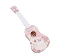 Vvikizy Kids Ukulele Toy, Playable Educational Musical Instrument with Functional Strings for Over 3 Years Old Children, Lightweight Plastic Music Toy for Early Learning (Cute Bunny)