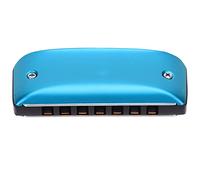 Vvikizy Mini Blues 7-Hole Harmonica Durable Magnalium Shell Wind Instrument - Ideal for Beginners, Students - 3 X 1 X 0.7in (blue)