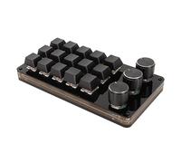 Vvikizy Mini Custom Keypad, 15 Keys 3 Knobs Programmable Blue Switch Hot Swappable Mechanical Keypad, with USB Detachable Cable, for Computer Gaming Graphic Design Video Editing