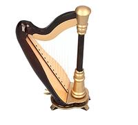 Vvikizy Mini Harp Model, Wooden Decorative Musical Instrument Replica for Home Office Decor, with Gift Box for Music Lovers