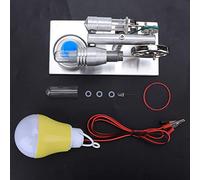 Vvikizy Mini Stirling Engine Generator, Sparkling LED Light with Alcohol Lamp for Physics Experiments, Fun Learning for Children, Safe Quartz Construction