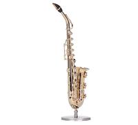 Vvikizy Miniature Saxophone With Stand,Copper Mini Saxophone Vintage OrnamentMusical Instrument For Home Decor 17.3 X 4.5 X 4.5Cm