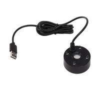 Vvikizy Mist Maker, Ultrasonic Fountain Pond Fog Machine, with Colorful LED Lights, 5V Mini USB Fogger Water, for Small Pond Rockery Fishtank Vase Birdbath (Black)