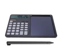Vvikizy Multifunctional Calculator with Notepad, 12 Digit Large Display Writing Pad Calculator, Dual Power Solar and Battery, Ergonomic Design for School Office Home Business (Black)