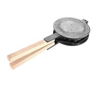 Vvikizy Non-Stick Egg Bubble Waffle Iron Pan for Commercial Home Kitchen with Wooden Handles Gas Stovetop Safe for Party Cafes (Aluminum)