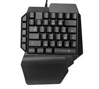 Vvikizy One Handed Gaming Keyboard, Ergonomic Design RGB Backlit Plug and Play Half Keyboard with USB Port for Computer Gaming Desktop Laptop