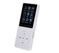 Vvikizy Portable MP4 Player with 1.8 Inch TFT Color Screen AMV Video Support HiFi Music Player USB2.0 FM Radio Electronic Photo Album Built in Microphone (White)