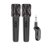 Vvikizy Portable Wireless Microphone Set Dual Noise Reduction High Fidelity Sound for Public Speaking Events ABS Black 6.9 * 1 Inch (1-to-2)