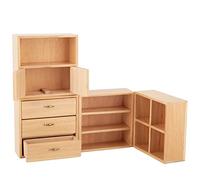 Vvikizy Quality Wood Mini Cabinet Eco-friendly Durable Living Room Bedroom Model for Dollhouse Burlywood Set (#2)