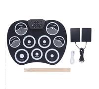 Vvikizy Roll Up Electronic Drum Set, Lightweight Portable 9 Pads Practice Drum Kit with Pedal Stand, for Games and Learning