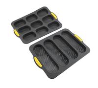 Vvikizy Silicone Bread Pan Set, Non Stick Easy Release 9 Grids Baking Pan with 4 Grids Board Brush Spatula, for Whole Wheat Bread Hot Dogs