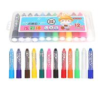 Vvikizy Silk Smooth Crayon, Rotating Core 12 Colors Water Soluble Oil Painting Stick with Bullets Head Design, for Painting on Paper Glass Mirror Poster Coloring Books
