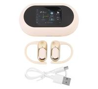 Vvikizy Smart Translation Earbuds, AI Language Translator with Full Color, HiFi Sound Quality, Multi Language, Voice Command, for Business Travel Meeting Learning Entertainment (Beige)