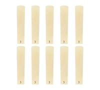 Vvikizy Soprano Saxophone Reeds Durable Smooth Playability for Beginner and Player Set of 10 for Sax Pack (3)