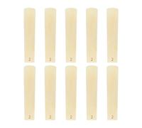 Vvikizy Soprano Saxophone Reeds Durable Smooth Playability for Beginner and Player Set of 10 for Sax Pack (2)