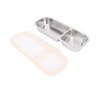 Vvikizy Stainless Steel Lunch Box, Leakproof Food Container with Clear Lid and Silicone Rings, for Work Gym Picnic Camping Microwave Dishwasher Safe (700ml)