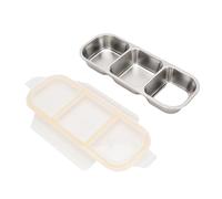 Vvikizy Stainless Steel Lunch Box, Leakproof Food Container with Clear Lid and Silicone Rings, for Work Gym Picnic Camping Microwave Dishwasher Safe (600ml)