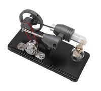 Vvikizy Stirling Engine Motor Model Kit Black Dual Fuel Electricity Generator for Classroom Demonstration Fun and Learning Kit 1 Unit