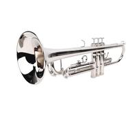 Vvikizy Trumpet Set, Brass Phosphor Copper Silver Trumpet with Flexible Keys for Bright Sound and High Notes, with Carrying Case and Accessories, for Beginner and Advanced Students