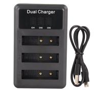 Vvikizy USB Camera Battery Charger with Power Display for DSC H50 H20 | Triple Slot Design, ABS Construction, 5V USB Input, Compatible with NP BG1 and W170, Overcharge Protection