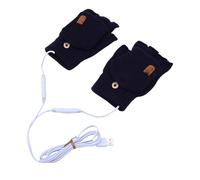 Vvikizy USB Heated Gloves Ultimate Fingerless Electric Hand Warming Gloves for Winter Skiing Gaming Men Women Acrylic Fiber (Navy Blue)