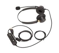 Vvikizy USB Wired Headset with Flexible Mic Mute Function for Call Center and Office, Lightweight Binaural Design with Comfort Ear Cushions, Rugged ABS Build
