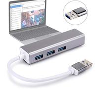 Vvikizy USB3.0 HUB with LED Indicator Aluminium Alloy Wired Networking Card 100M USB + 3.0 Adapter for Computer Accessories