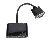 Vvikizy VGA to Converter, Dual Screen Adapter with 3.5mm sound frequency Input, for Laptop Desktop Projector