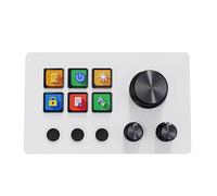 Vvikizy Visual Customizable 6 Key Keyboard Stream Controller, with 6 LCD Keys 3 Buttons and 3 Metal Knobs for Content Creators Gaming and Media Control on and (White)