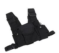 Vvikizy Walkie Talkie Chest Pouch Radio Harness Chest Front Pack Adjustable Shoulder Strap for Men Women with Nylon Material for Police Construction Ski Patrolling