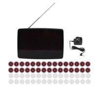 Vvikizy Wireless Calling System, 400 Pagers Support Large Display 50m Range Adjustable Volume 30 Levels, with Named Call Bells, for Restaurant Hotel Cafe Office (UK Plug)