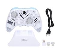 Vvikizy Wireless Game Controller, Hall Effect Triggers 6 Axis Gyroscope RGB Light Macro Programming for PC, with 2.4G 5.3 Burst, Wireless Gaming Controller (White)