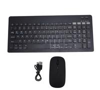 Vvikizy Wireless Keyboard and Mouse Set, Rechargeable Bluetooth 3.0 5.0 2.4G Dual Mode Quiet Ergonomic Design, with Shared USB Receiver, for PC (Black)
