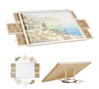 vvituaC 2-in-1 Tilting & Rotating Puzzle Board for Adults, Wooden Puzzle Table with 6 Drawers and Cover,Portable Board with Lazy Susan Rotatable 360-Degree，34.25" x 25.2" for 1500 Pieces