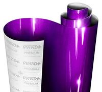 VViViD+ Ultra Gloss Candy Purple Vinyl Car Wrap Premium Paint Replacement Film Roll with Nano Air Release Technology, Stretchable Protective Cap Liner, Self Adhesive (1.5ft x 5ft)