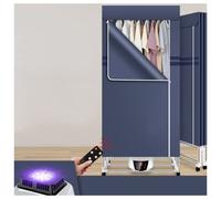 VVLXRIC Electric Heated Clothes Dryer, Remote Control Intelligent Constant Temperature Clothes Airer, Large Space Foldable Heated Clothes Rail Wet Weather,Blue