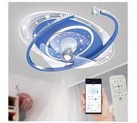 VVLXRIC Fandelier ， 6 Speeds Timing Reversible Blades Modern Ceiling Fans Kids Ceiling Fan with Light ， for Patios Bedroom Living Room,Blue