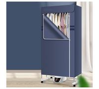 VVLXRIC Heated Clothes Rail, Intelligent Constant Temperature Fast Drying Heated Clothing Rack, Save Electricity Save Time Heated Airer with Cover Haze Weather,Blue
