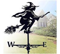VVLXRIC Outdoor Witches, Weather Vein For Shed, Cast Iron Witch Decorative Garden, Iron Weather Vane, for Home Garden Courtyard Halloween Outdoor Decoration