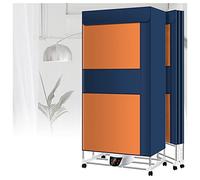 VVLXRIC Radiator Clothes Airer, Intelligent Constant Temperature Fast Drying Heated Airer with Cover, Large Space Power Saving Heated Clothes Rail Wet Weather,Blue