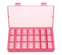 VVM 3X A Day Weekly Pill Organizer, 7-Day Medicine Pill Organizer, 3 Times a Day, Travel Pill Case Container for Vitamins, Supplements, Red