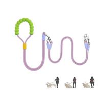 VVMEETYOU Hands Free Double Dog Leash for Two Dogs, 360° Swivel No Tangle Adjustable Split Leads, Heavy Duty Dual Dog Leash with Padded Handles for Small Medium Large Dogs Walking & Training (Purple)