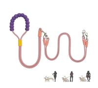 VVMEETYOU Hands Free Double Dog Leash for Two Dogs, 360° Swivel No Tangle Adjustable Split Leads, Heavy Duty Dual Dog Leash with Padded Handles for Small Medium Large Dogs Walking & Training (Pink)