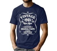 VVNTY 60th Birthday T-Shirts for Men Vintage 1965 Shirt Graphic Sixty Birthday Shirts Casual Birthday Gifts Shirt Tops (Blue2,L)