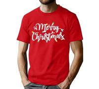 VVNTY Christmas T Shirts Mens Merry and Bright Tshirt Funny Graphic Christmas Short Sleeve Tops