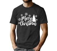 VVNTY Christmas T Shirts Mens Merry and Bright Tshirt Funny Graphic Christmas Short Sleeve Tops (Grey1,XXL)