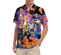 VVNTY Hawaiian Shirts for Men Print Button Down Shirt Mens Summer Funny Short Sleeve Tee Top (Multicolor1,4XL)