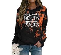 VVNTY Hocus Pocus Sweater Halloween Sweatshirt Women Halloween Casual Jumper (Td1,S)