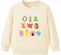 VVNTY Number Day Jumper Kids Maths Sweatshirt Children Funny Numeracy Day Long Sleeve Top 4-9 Years (Beige1,120)