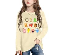 VVNTY Number Day Shirt Kids Math Shirts Children Funny Numeracy Day Long Sleeve Tops 3-8 Years (Beige1,150)